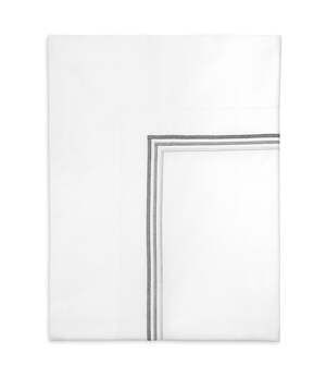 Pratesi Ombre Flat Sheet King/Angel Skin/White-Charcoal/Free Shipping!